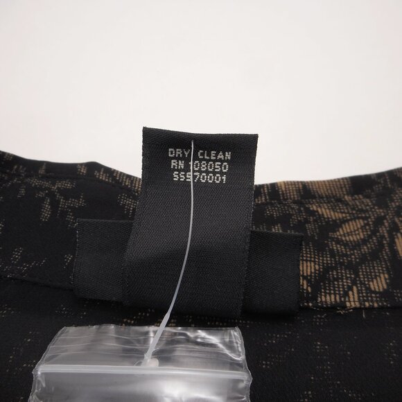 NWT Lane Bryant 100% Silk Women's 14/16 Button-up Blouse Poet Sleeve Dark Floral - Picture 8 of 12